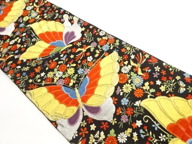 JAPANESE FUKURO OBI / WOVEN FLOWERS